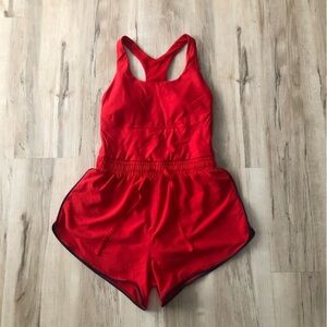 Fabletics Red Racerback Active Romper